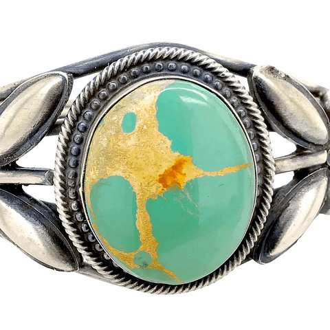 Image of Native American Bracelet - Navajo Royston Turquoise Sterling Silver Bracelet - B. Johnson