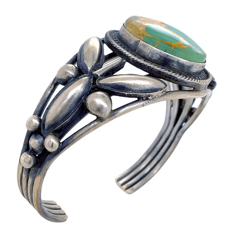 Image of Native American Bracelet - Navajo Royston Turquoise Sterling Silver Bracelet - B. Johnson