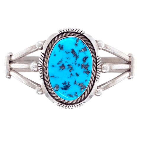 Image of Native American Bracelet - Navajo Sleeping Beauty Turquoise Bracelet - Eugene Belone