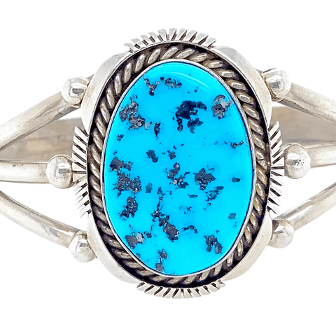 Image of Native American Bracelet - Navajo Sleeping Beauty Turquoise Bracelet - Eugene Belone