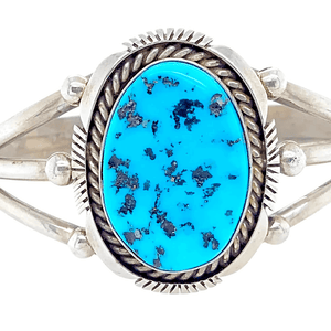 Native American Bracelet - Navajo Sleeping Beauty Turquoise Bracelet - Eugene Belone
