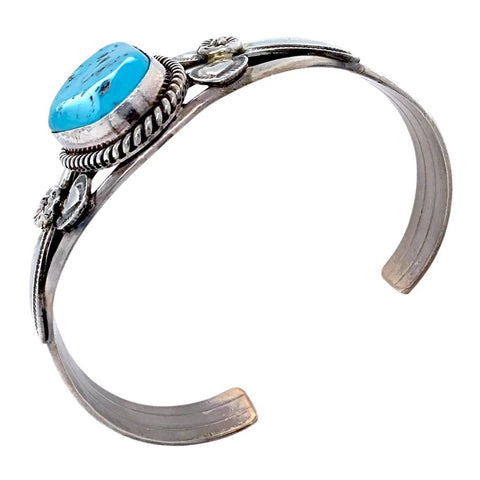 Image of Native American Bracelet - Navajo Sleeping Beauty Turquoise Sterling Silver Bracelet - Mary Ann Spencer