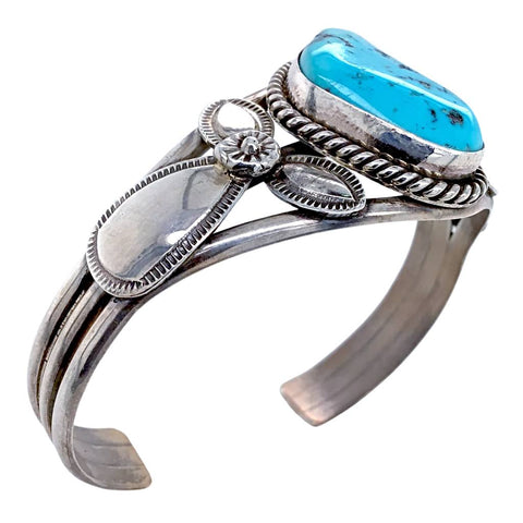 Image of Native American Bracelet - Navajo Sleeping Beauty Turquoise Sterling Silver Bracelet - Mary Ann Spencer