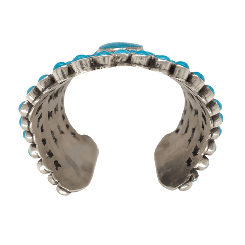 Image of Native American Bracelet - Navajo Sleeping Beauty Turquoise Sterling Silver Cuff Bracelet - A. Lister