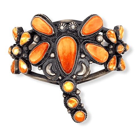 Image of Native American Bracelet - Navajo Spiny Oyster Dragonfly Bracelet -Dean Brown