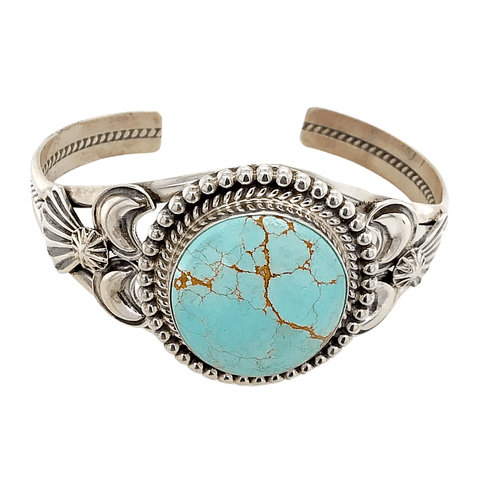 Image of Native American Bracelet - Navajo Sterling Silver  #8 Turquoise Bracelet - Mary Ann Spencer