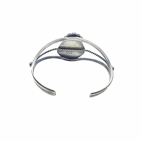 Image of Native American Bracelet - Navajo White Buffalo Sterling Silver Twist Wire Bracelet - Sheila Becenti - Native American