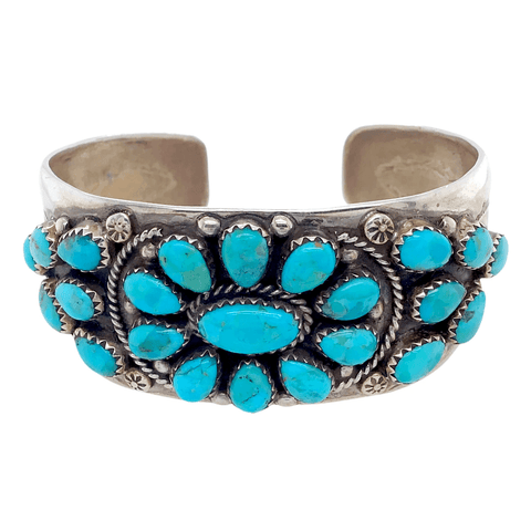 Image of Native American Bracelet - Pawn Blossoming Beauty Turquoise Bracelet