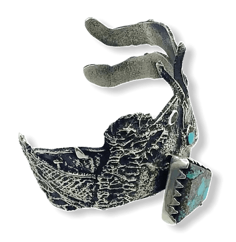 Image of Native American Bracelet - Pawn Eagle Dancer Turquoise Tufa Cast Bracelet