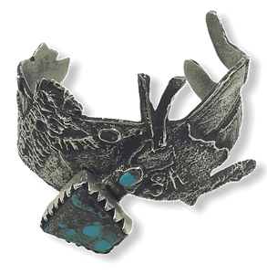 Native American Bracelet - Pawn Eagle Dancer Turquoise Tufa Cast Bracelet