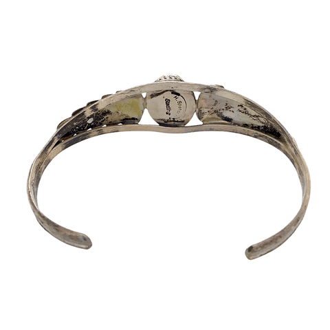 Image of Native American Bracelet - Pawn Onyx Oval Sterling Silver  Bracelet - H. Spencer