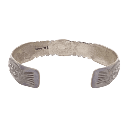 Image of Native American Bracelet - Pawn Onyx Silver Cuff Bracelet