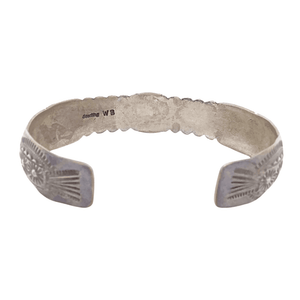 Native American Bracelet - Pawn Onyx Silver Cuff Bracelet