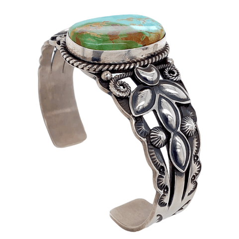 Image of Native American Bracelet - Royston Turquoise Embellished Bracelet -Derrick Gordon , Navajo