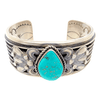 Native American Bracelet - Royston Turquoise Teardrop Embellished Cuff Bracelet - Melvin Francis, Navajo