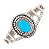 Native American Bracelet - Sleeping Beauty Oval Turquoise Bracelet - Emerson Yazzie, Navajo