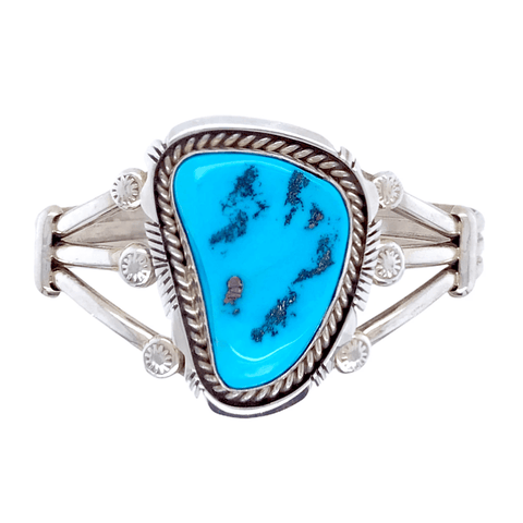 Image of Native American Bracelet - SOLD Navajo Sleeping Beauty Turquoise Br.acelet - Eugene Belone