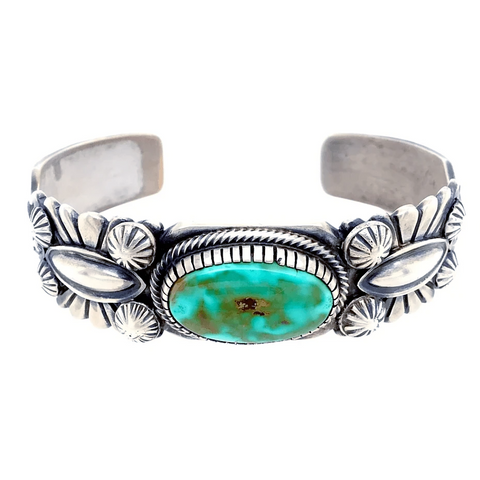 Image of Native American Bracelet - Sonoran Gold Embellished Oval Navajo Bracelet