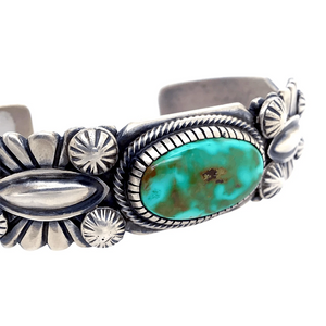 Native American Bracelet - Sonoran Gold Embellished Oval Navajo Bracelet
