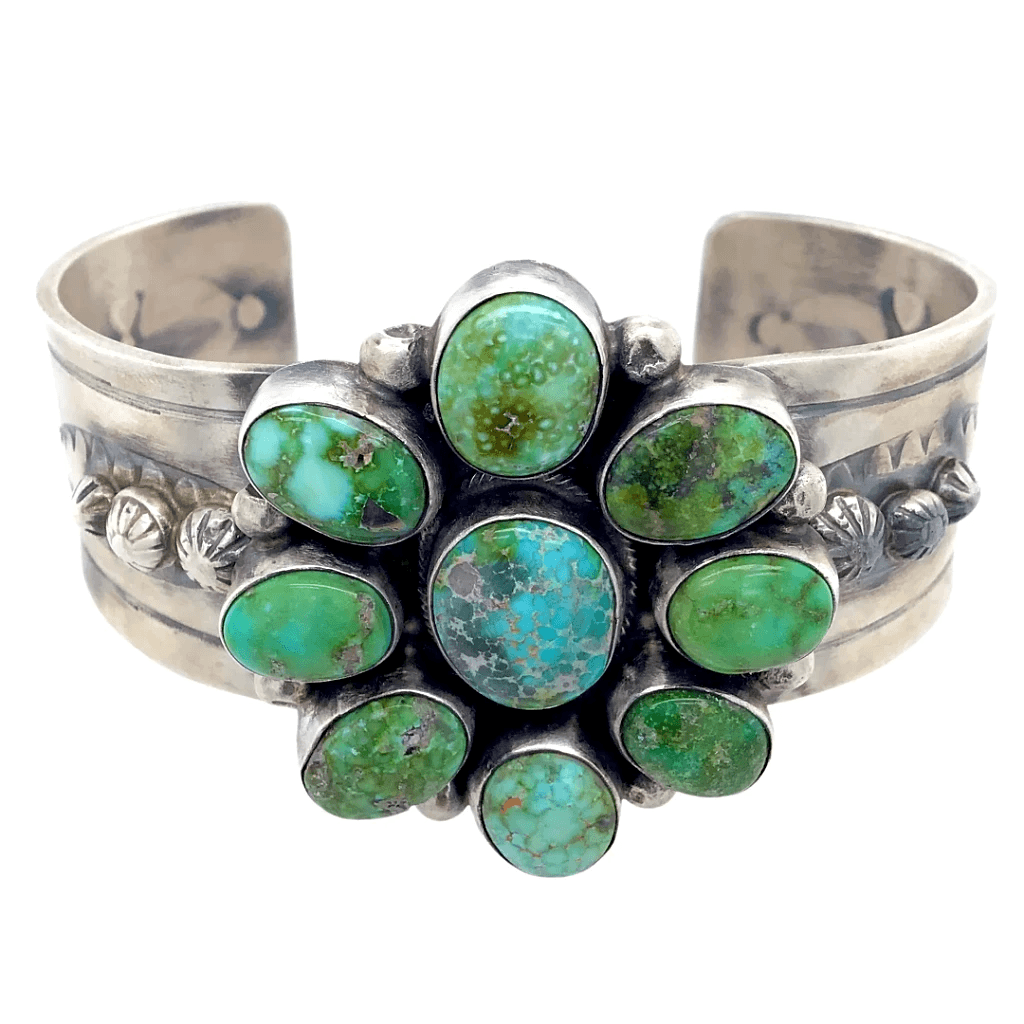 SOLD Sonoran Turquoise Moss Blossom Navajo Br.acelet