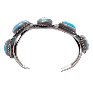 Native American Bracelet - Stunning Blue Gem Pawn Embellished Turquoise Bracelet