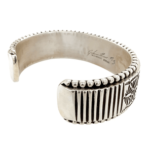 Native American Bracelet - Stunning Deep-Set Stamped Heavy-Guage Sterling Silver Bracelet - Nez
