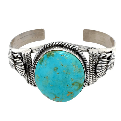 Image of Native American Bracelet - Stunning Navajo Royston Turquoise Sterling Bracelet - Mary Ann Spencer