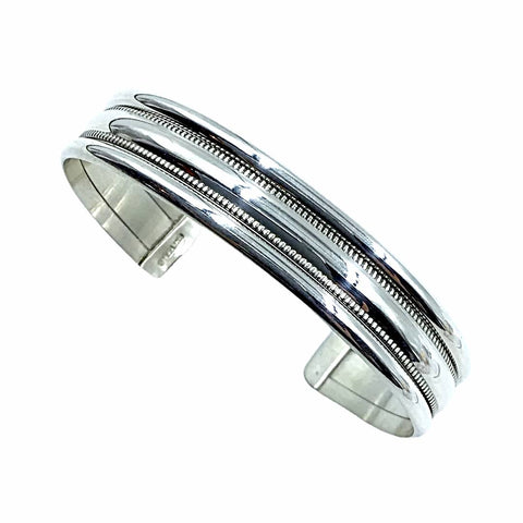 Image of Native American Bracelet - Stunning Navajo Sterling Silver Twist Wire Cuff Bracelet - Native American