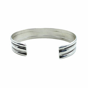 Native American Bracelet - Stunning Navajo Sterling Silver Twist Wire Cuff Bracelet - Native American