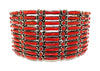 Native American Bracelet - Zuni Petit Point 10 Row Coral Bracelet By: J. Wayaco