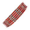 Native American Bracelet - Zuni Petit Point 5-Row Red Coral Bracelet - Wayaco - Native American