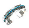 Native American Bracelet - Zuni Sleeping Beauty Turquoise Dotted Row Cuff Bracelet