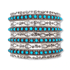 Native American Bracelet - Zuni Turquoise 4 Row Sleeping Beauty Cuff Bracelet - Pearl Ukestine