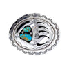 Native American Buckle - Navajo Bear Claw Shadow Box Kingman Turquoise Belt Buckle - Native American