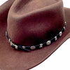 Native American Buckle - Navajo Hat Band Small Concho Sterling Silver Black Leather Southwestern - Randy Billy - Native American