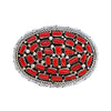 Native American Buckle - Navajo Red Coral Cluster Belt Buckle - Douglas Begay - Native American