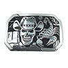 Native American Buckle - Navajo Scorpion Skull Cowboy Engraved Southwestern Sterling Silver Belt Buckle - Native American