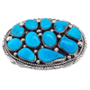 Native American Buckle - Navajo Sleeping Beauty Turquoise Cluster Belt Buckle