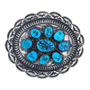 Native American Buckle - Navajo Sleeping Beauty Turquoise Cluster Belt Buckle - Shawn Cayatineto - Native American