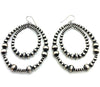 Native American Earrings - Double Hoop Navajo Pearl Earrings Sterling Silver