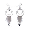 Native American Earrings - Large Navajo Sterling Silver Chandelier Dangle Earrings - Native American