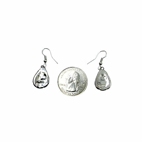 Image of Native American Earrings - Navajo Created Opal Teardrop Sterling Silver French Hook Earrings - Native American