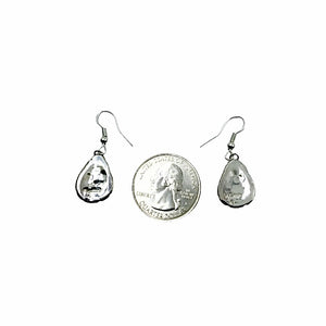 Native American Earrings - Navajo Created Opal Teardrop Sterling Silver French Hook Earrings - Native American