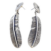 Native American Earrings - Navajo Daisy Feather Sterling Silver Earrings