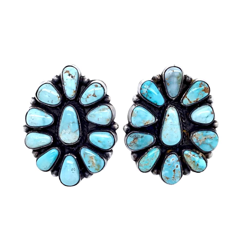 Cluster sale turquoise earrings