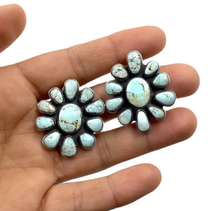 Native American Earrings - Navajo Dry Creek Turquoise Cluster Stud Earrings -Anthony Skeet - Native American