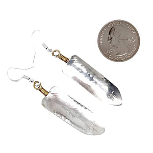 Native American Earrings - Navajo Feather 12K Gold Fill & Sterling Silver Turquoise Dangle Earrings