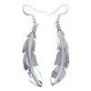 Native American Earrings - Navajo Feather Sterling Silver Dangle Earrings - Billy Long