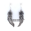 Native American Earrings - Navajo Feathers And Flowers Sterling Silver Earrings