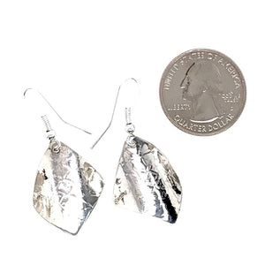 Native American Earrings - Navajo Hand Stamped Sterling Silver Dangle Earrings